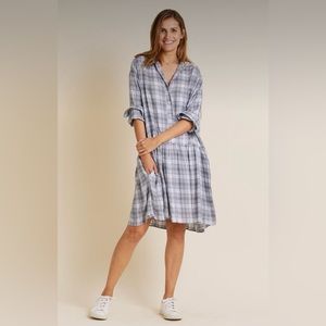 GRAYSON The Changemaker Dress Grey Plaid Shirt Dress 
Size 5/XL
